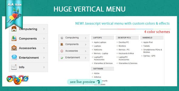 javascript huge vertical menu