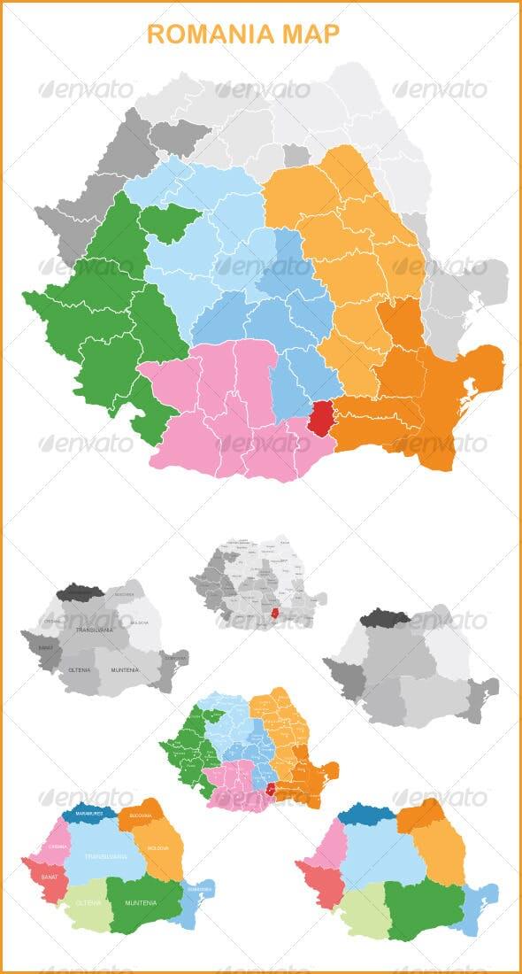 vector romania map