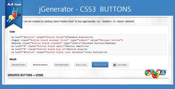 jGenerator – CSS3 Buttons